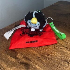 Black and Blue Kids Keychain Plush